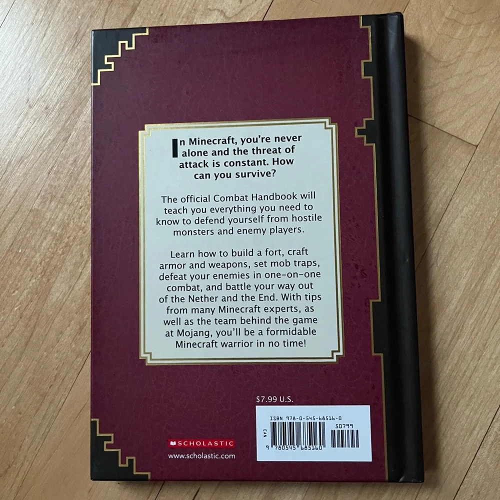 Minecraft Combat Handbook - Burgundy and Gold